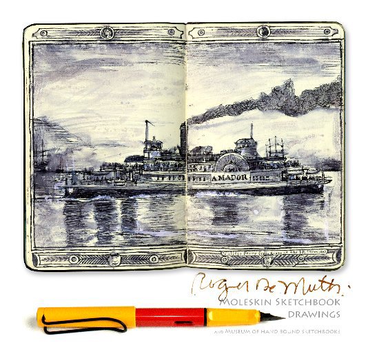 View Moleskin Sketchbook Drawings and museum of hand bound sketchbooks by Roger De Muth