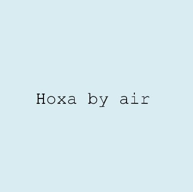 Hoxa by air book cover