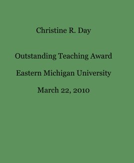 Christine R. Day Outstanding Teaching Award Eastern Michigan University March 22, 2010 book cover