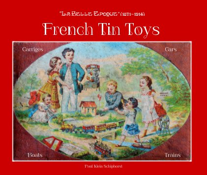 French tin toys - large size 13x11 inch book cover