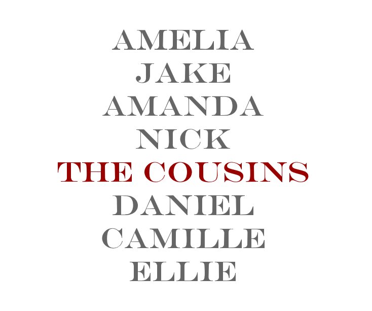 View the cousins by bethsalyers