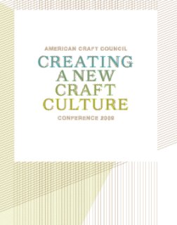Creating a New Craft Culture (soft cover) book cover