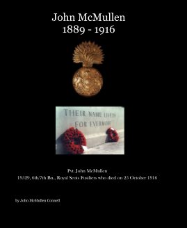 John McMullen 1889 - 1916 book cover