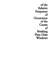 of the Relative Frequency of Occurrence of the Causes of Breaking Plate Glass Windows book cover