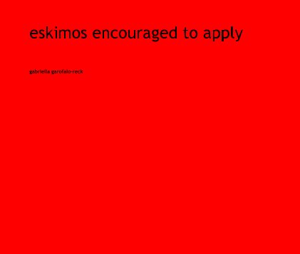eskimos encouraged to apply book cover
