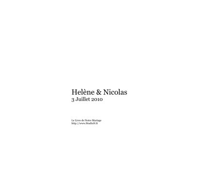 Helène & Nicolas 3 Juillet 2010 book cover