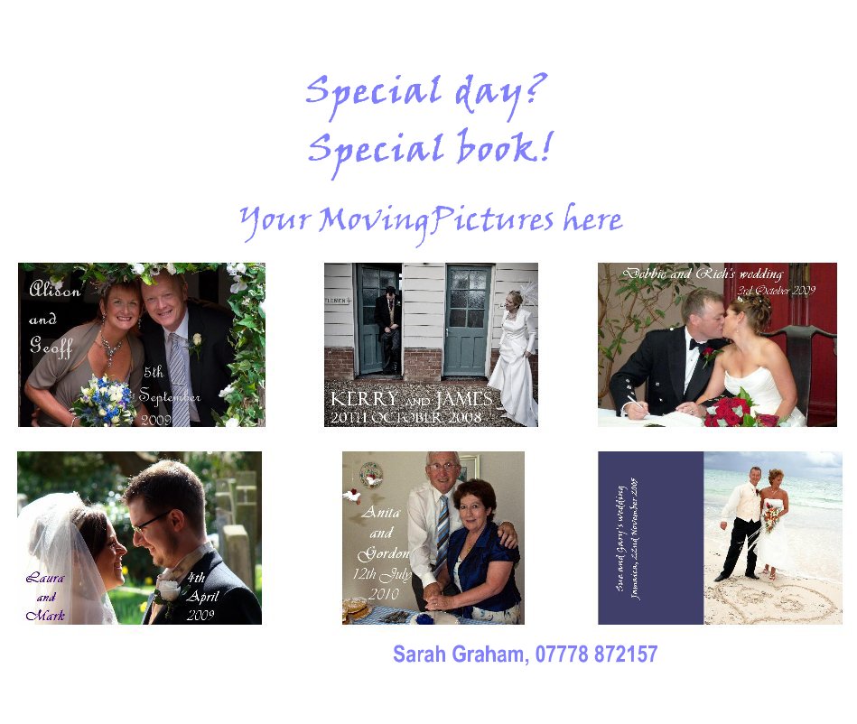 View Special day? Special book! by Sarah Graham, 07778 872157