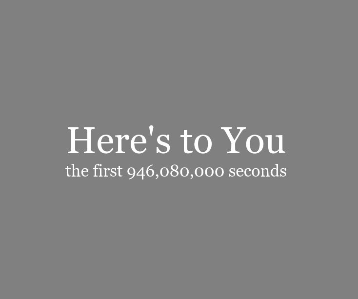 View Here's to You the first 946,080,000 seconds by Anne Richardson