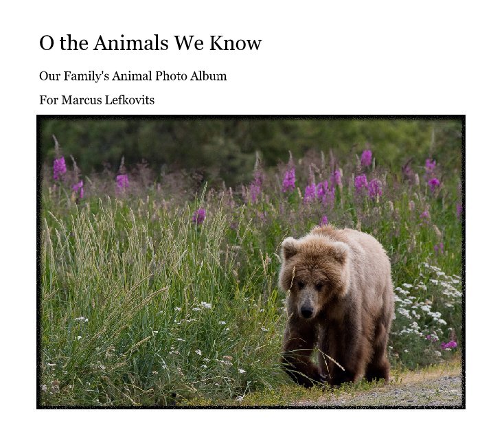 View O the Animals We Know by For Marcus Lefkovits