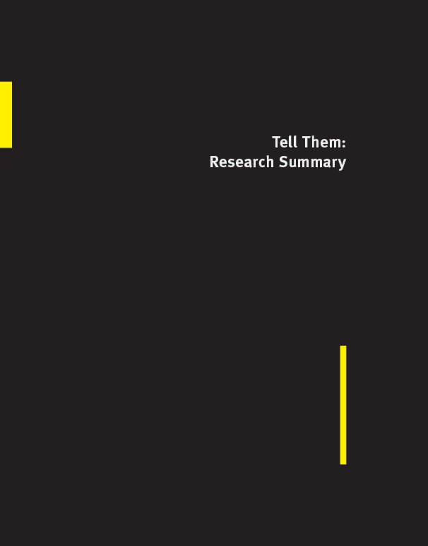 Ver Tell Them: Research Summary por Brian Curley