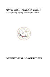 NWO ORDINANCE CODE U.S. Reporting Agency Version | 1st Edition book cover