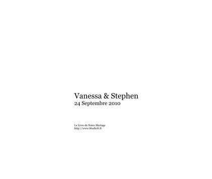 Vanessa & Stephen 24 Septembre 2010 book cover