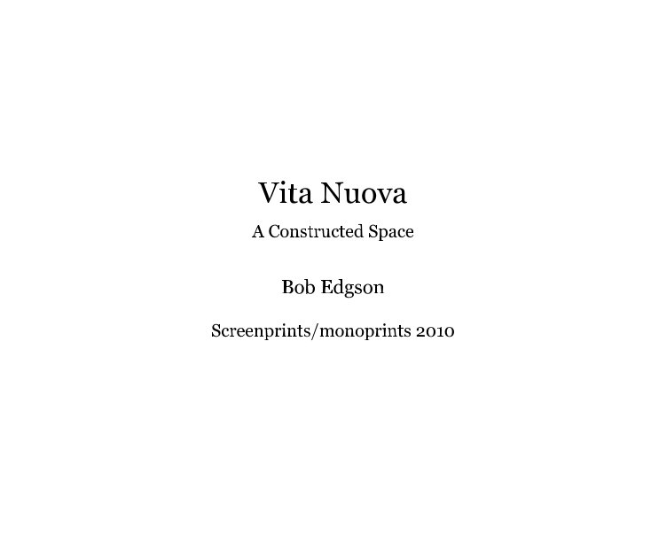 View Vita Nuova A Constructed Space Screenprints/monoprints 2010 by Bob Edgson