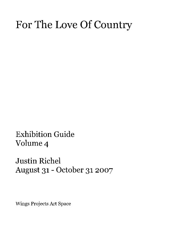 View For The Love Of Country by Wings Projects Art Space