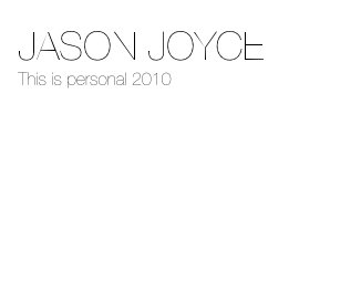 JASON JOYCE This is personal 2010 book cover