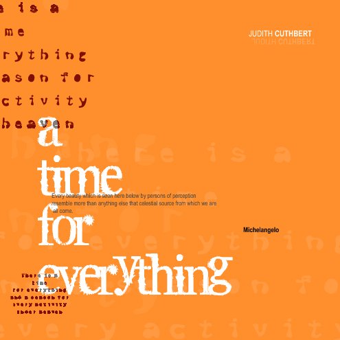 Bekijk A Time For Everything, soft cover op Judith Cuthbert