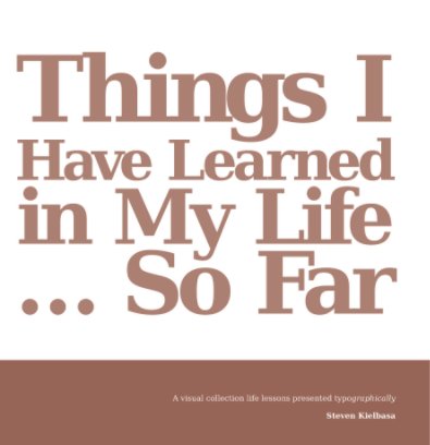 Things I Have Learned in My Life... So Far book cover