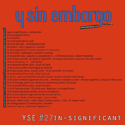 View Y SIN EMBARGO magazine #27, in-significant issue by YSE