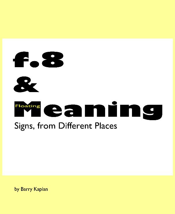 View f.8 & Floating Meaning by Barry Kaplan