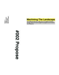Machining The Landscape: Propose book cover