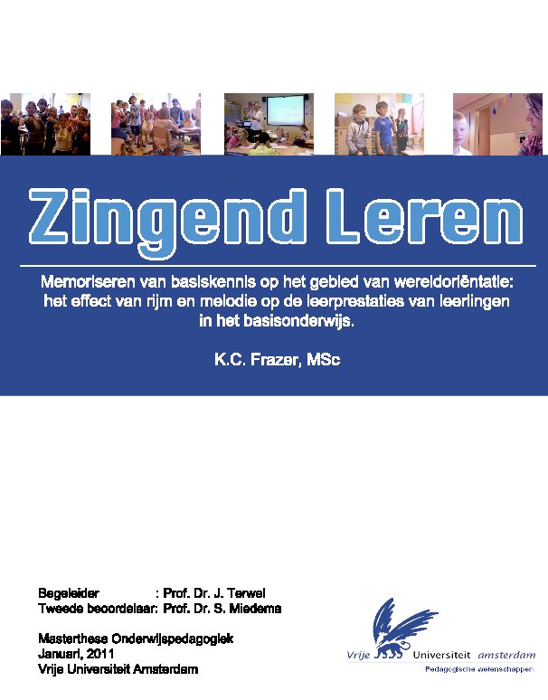 View Zingend leren by K.C. Frazer, MSc