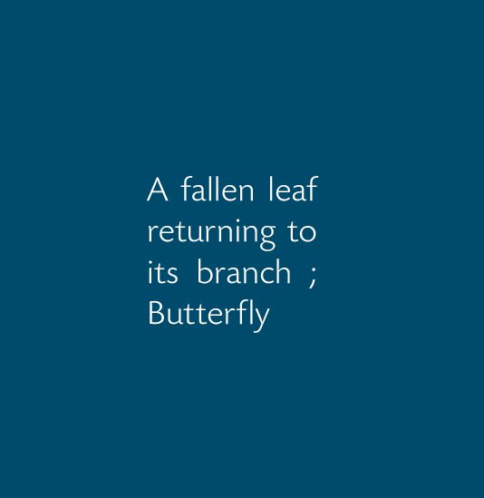 View A fallen leaf returning to its branch; Butterfly by Marjan Verhaeghe