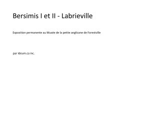 Bersimis I et II - Labrieville book cover