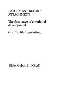 LATCHMENT BEFORE ATTACHMENT The first stage of emotional development: Oral Tactile Imprinting. book cover