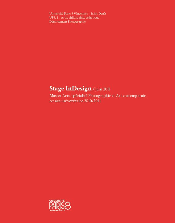 View Stage InDesign 2011 by Master Photographie et art contemporain Paris 8