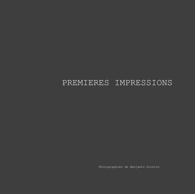 PREMIERES IMPRESSIONS book cover
