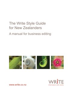 The Write Style Guide for New Zealanders book cover