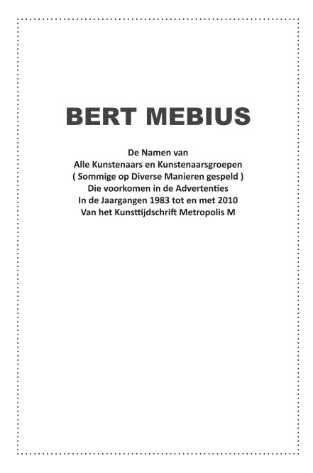 Visualizza Alle kunstenaars di Bert Mebius