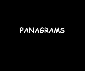 PANAGRAMS book cover