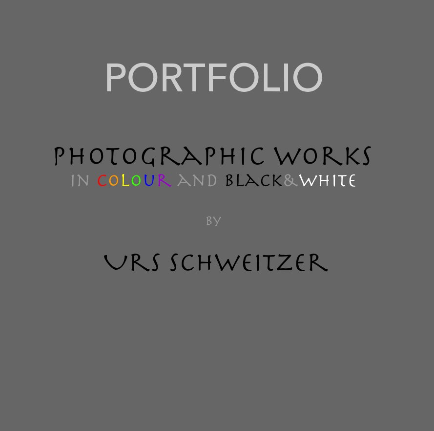View PORTFOLIO photographic Works in colour and Black&white by Urs schweitzer by Vigneshvara