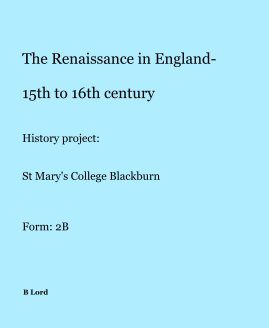 The Renaissance in England- 15th to 16th century book cover