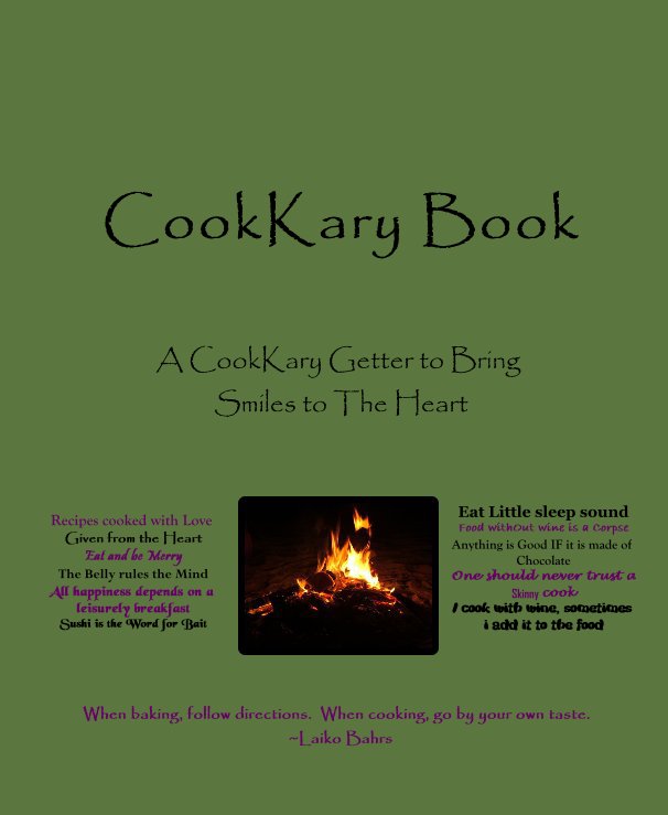 View CookKary Book by Pam Schmidt..done for my nieces kitchen tea. This is a pass along book and you can add your own recipes.. blank pages
