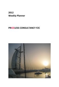 2012 Weekly Planner PRICELESS CONSULTANCY FZC book cover