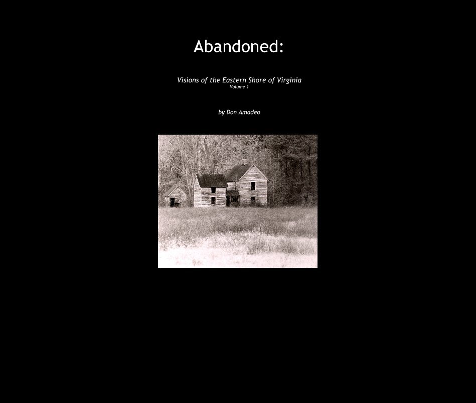 View Abandoned: Visions of the Eastern Shore of Virginia Volume 1 by Don Amadeo