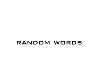 RANDOM WORDS book cover