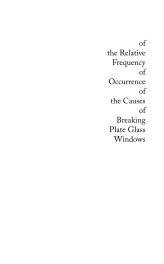 of the Relative Frequency of Occurrence of the Causes of Breaking Plate Glass Windows book cover