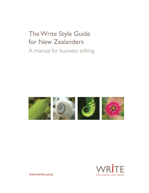 View The Write Style Guide for New Zealanders by Write Limited
