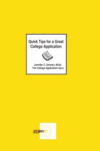 Quick Tips for A Great College Application book cover