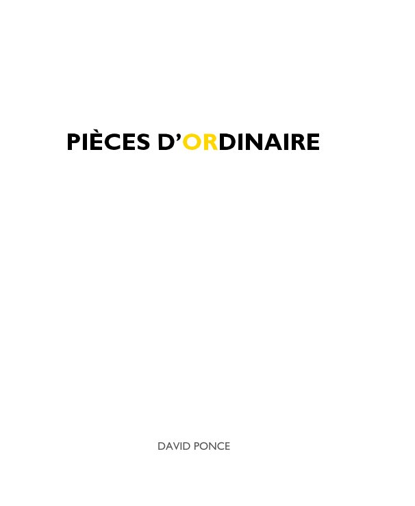 View PIÈCES D’ORDINAIRE by DAVID PONCE