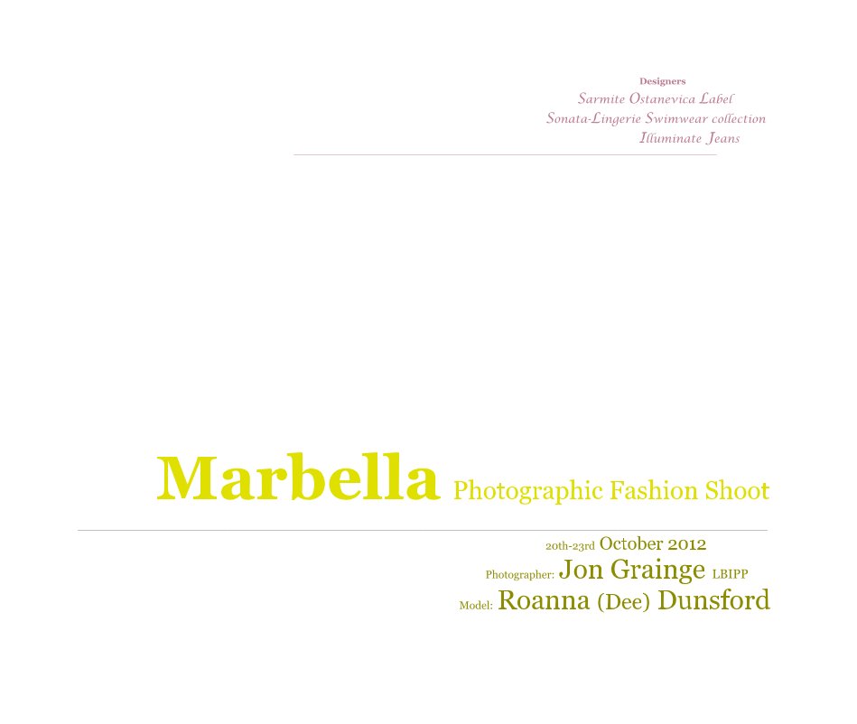 Bekijk Marbella Photographic Fashion Shoot op Jon Grainge