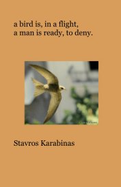 a bird is, in a flight, a man is ready, to deny. book cover