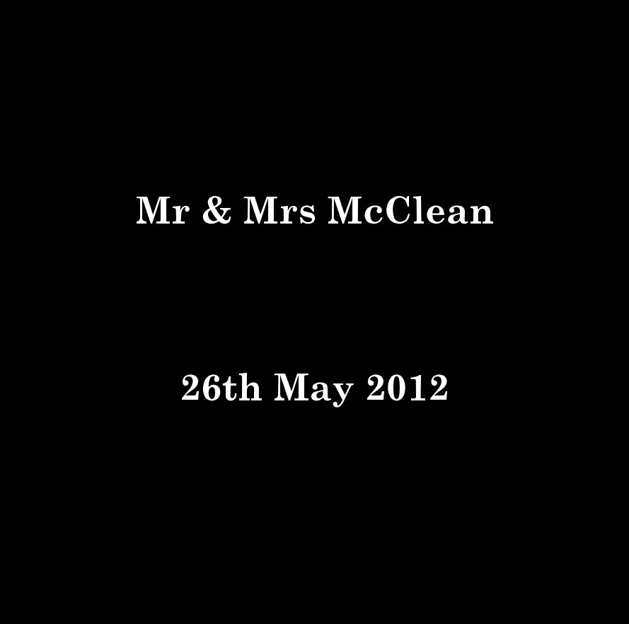 View Mr & Mrs McClean 
Wedding Album
26th May 2012 by Matthew Smith