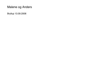 Malene og Anders book cover