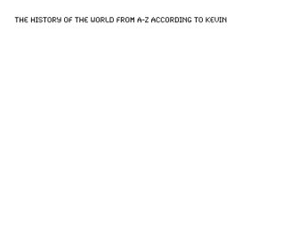 the history of the world from A-Z according to Kevin book cover