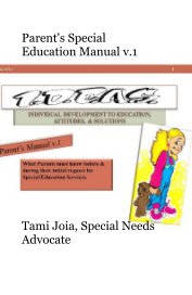 Parent's Special Education Manual v.1 book cover