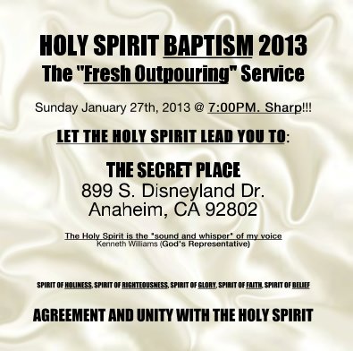 Holy Spirit Baptism 2013 The "Fresh Outpouring" Service book cover